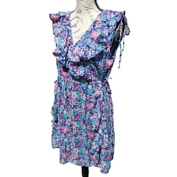 Banjanan NWT Wo Sylvie Floral Ruffled Mini Dress in Annas Wild Garden Size Small - Picture 4 of 10
